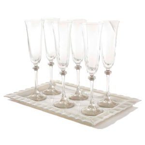 Set 6 Flute con Vassoio