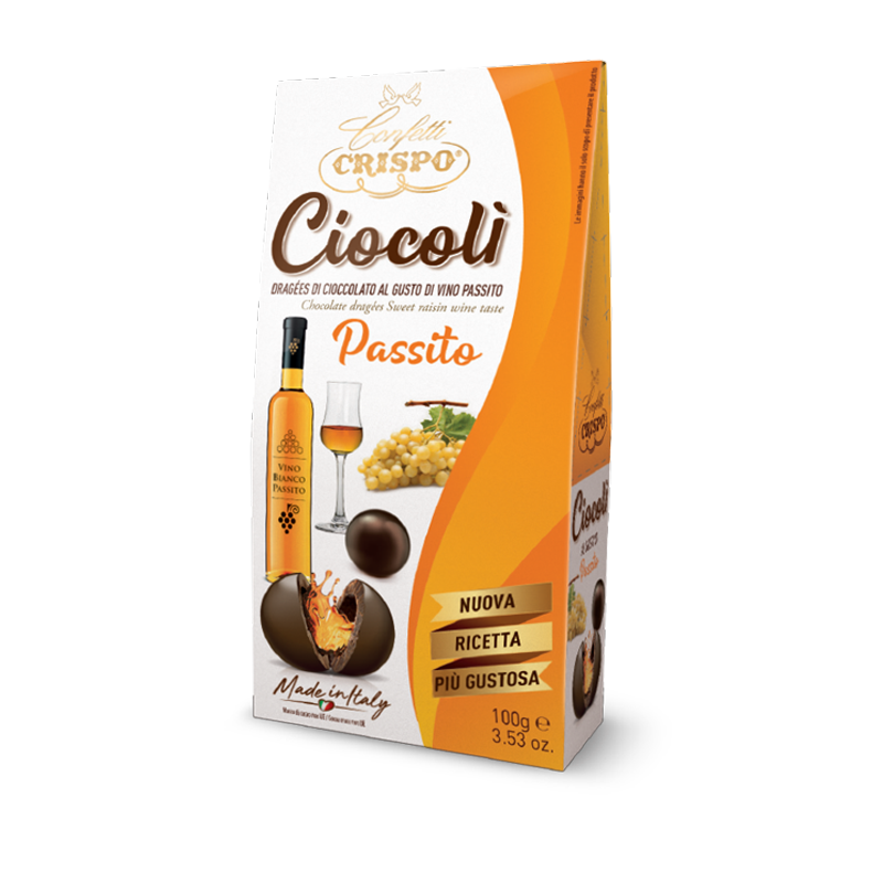 Crispo Ciocolì Praline di Cioccolato Fondente Ripiene di Vino Passito 100g
