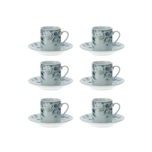 Set 6 Tazzine Caffè con Piattino Botanic Verde – Hervit