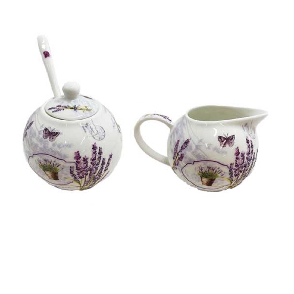 Set Zuccheriera e Lattiera – Bouquet de Lavande