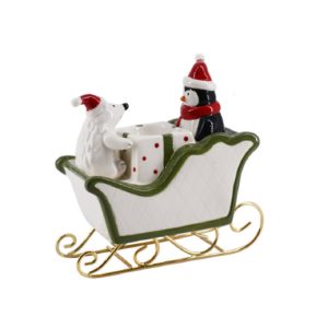 Slitta con Orso, Pinguino e Tea Light