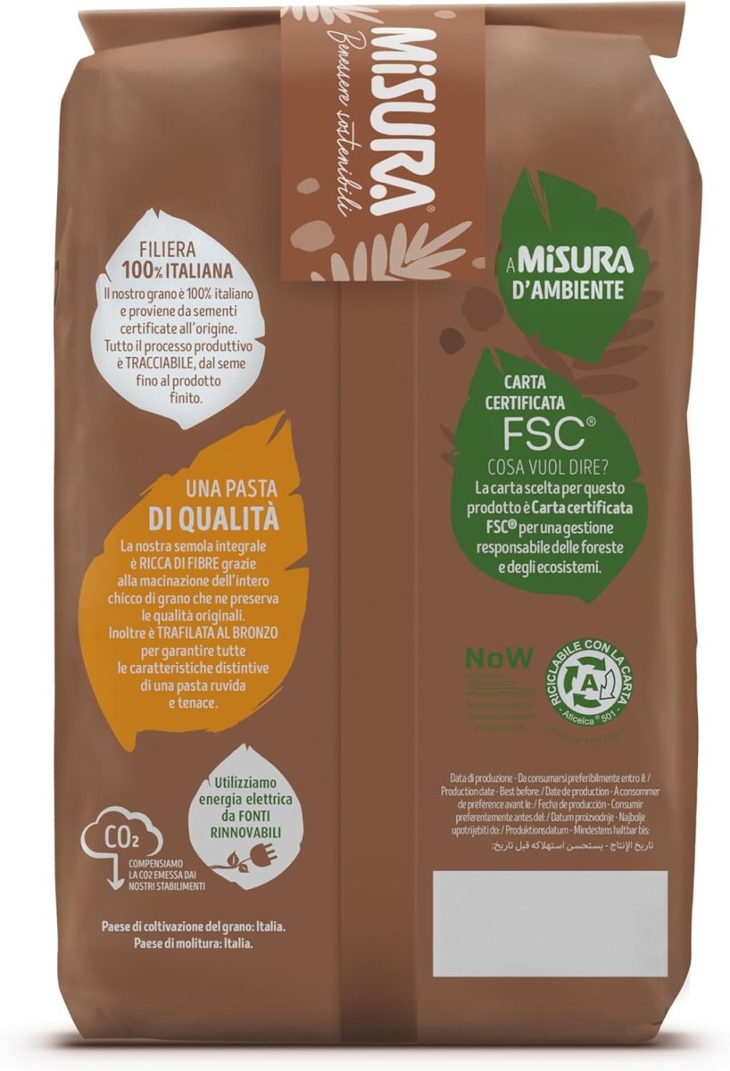 Misura Fusilli Rigate Integrali Ricchi di Fibre 500g - immagine 4