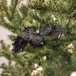 Uccellino Nero con Glitter