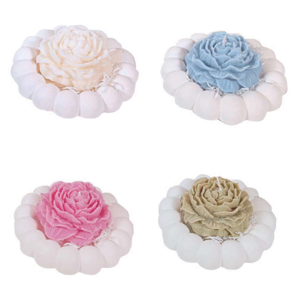 Peonia su Piattino Ondulato – Regali di Cuore