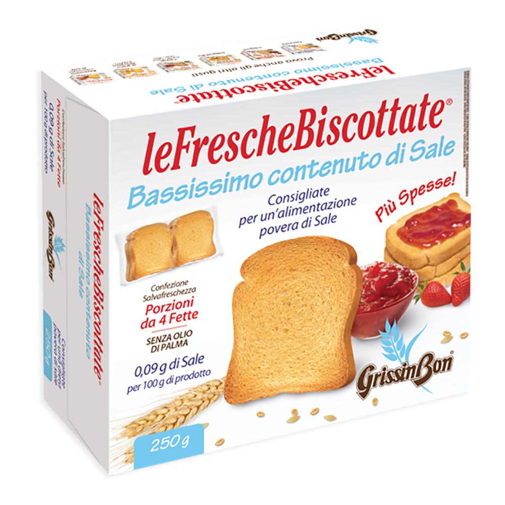 GrissinBon Fette Biscottate a Basso Contenuto di Sale FrescheBiscottate 250g