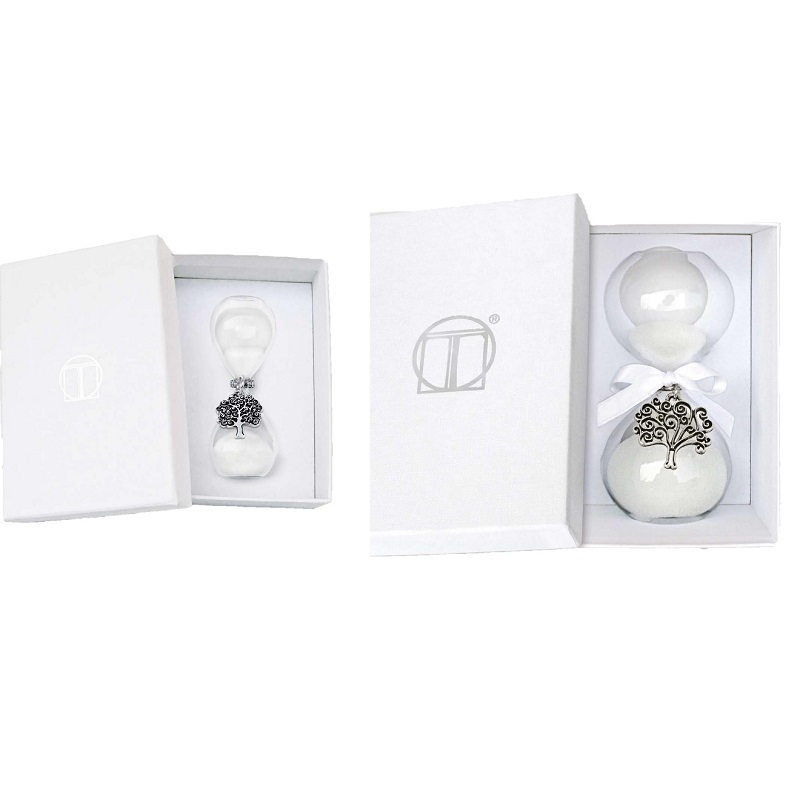 Clessidre Sabbia Bianca con Ciondoli in Argento