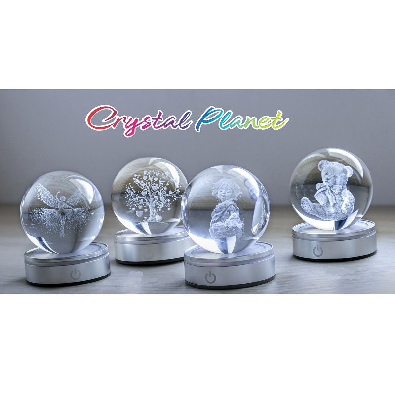 Sfere Luminose Multicolore Crystal Planet