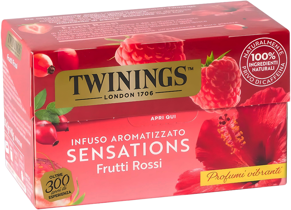 Twinings Sensations Frutti Rossi Infuso Aromatizzato Fragola e Lampone 40g