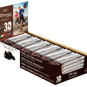 GustoPro Barretta Proteica al Cioccolato Fondente, Box 24x40g