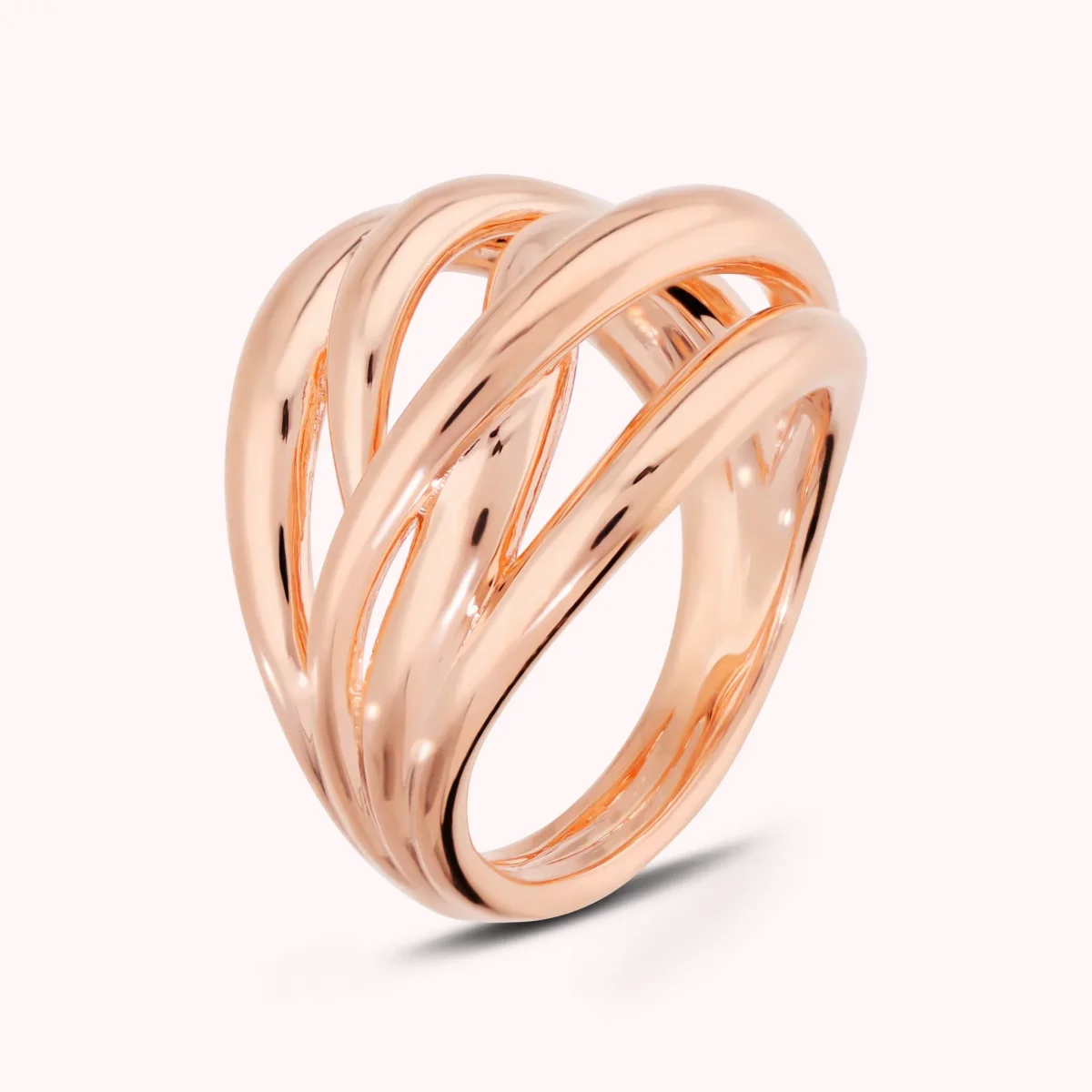 Anello a Fascia ‘Flame’ Lucido