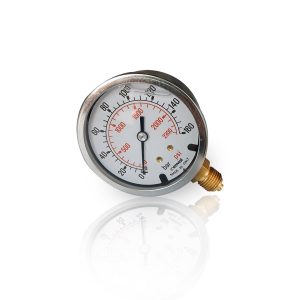 Manometro inox glicerina 0-160 bar radiale att. 1/4” d. 63 mm.
