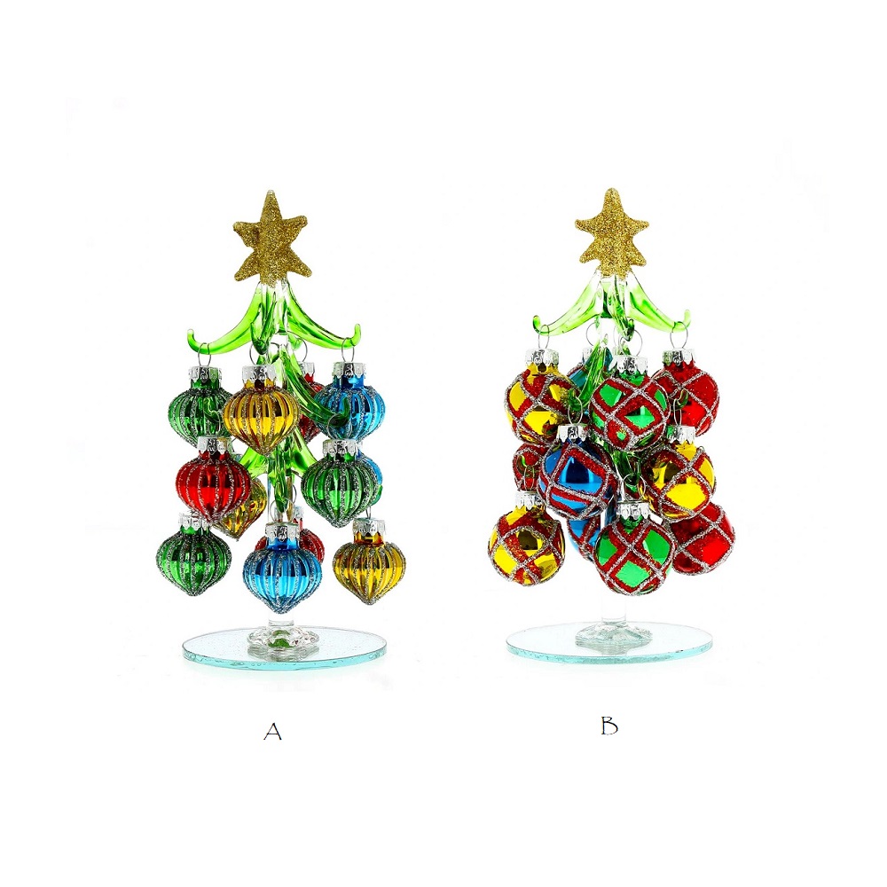 Albero di Natale con Stella Oro e Palline