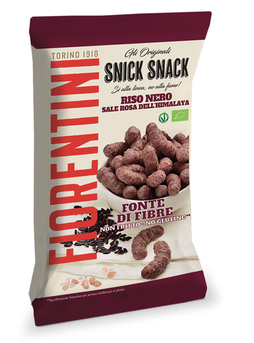 Fiorentini Snick Snack Cornetti al Riso Nero con Sale Rosa dell’Himalaya 45g
