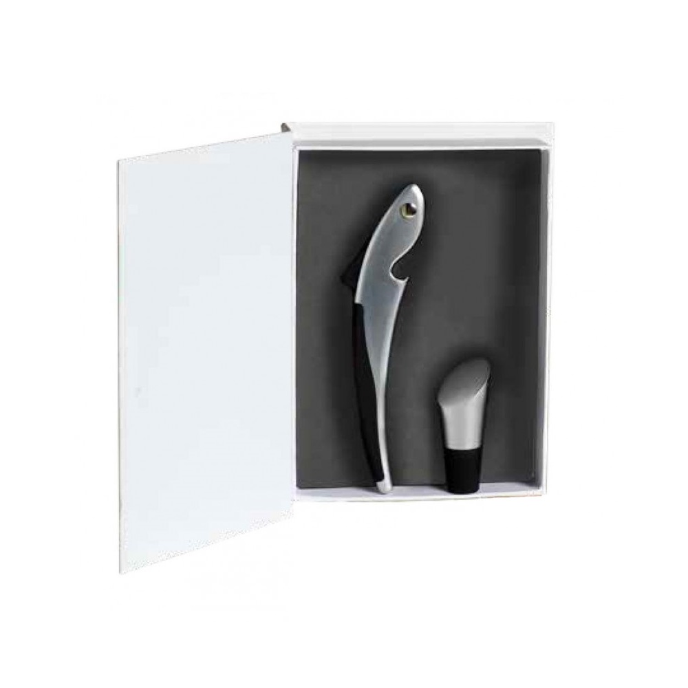 Set Apribottiglie e Tappo in Scatola Regalo