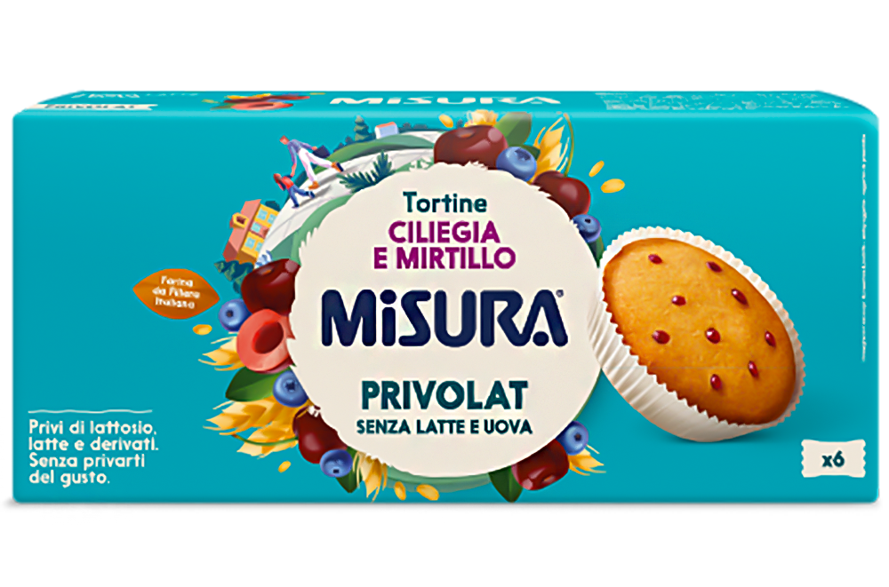 Misura Privolat Tortine alla Ciliegia e Mirtillo Senza Latte e Uova 290g