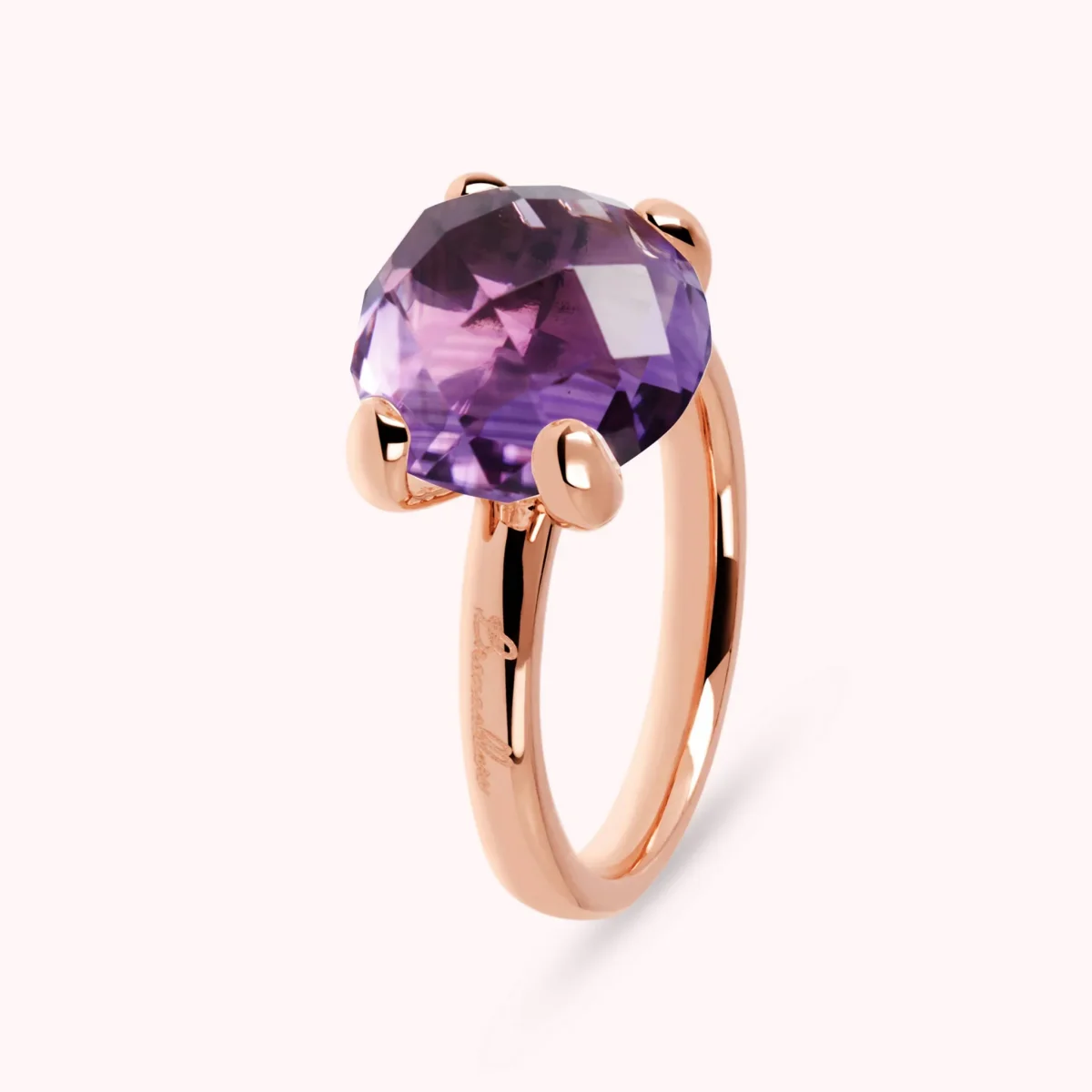 Anello Cocktail Grande con Prisma Gem Viola