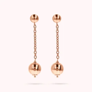 Orecchini Pendenti a Filo con Bead Lucida