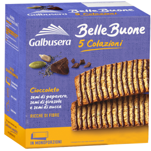 Galbusera BelleBuone Fette Spesse con Cioccolato, Semi di Papavero, Girasole e Zucca 200g