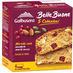 Galbusera BelleBuone Fette Spesse con Mirtilli Rossi, Mandorle e Semi di Zucca 200g