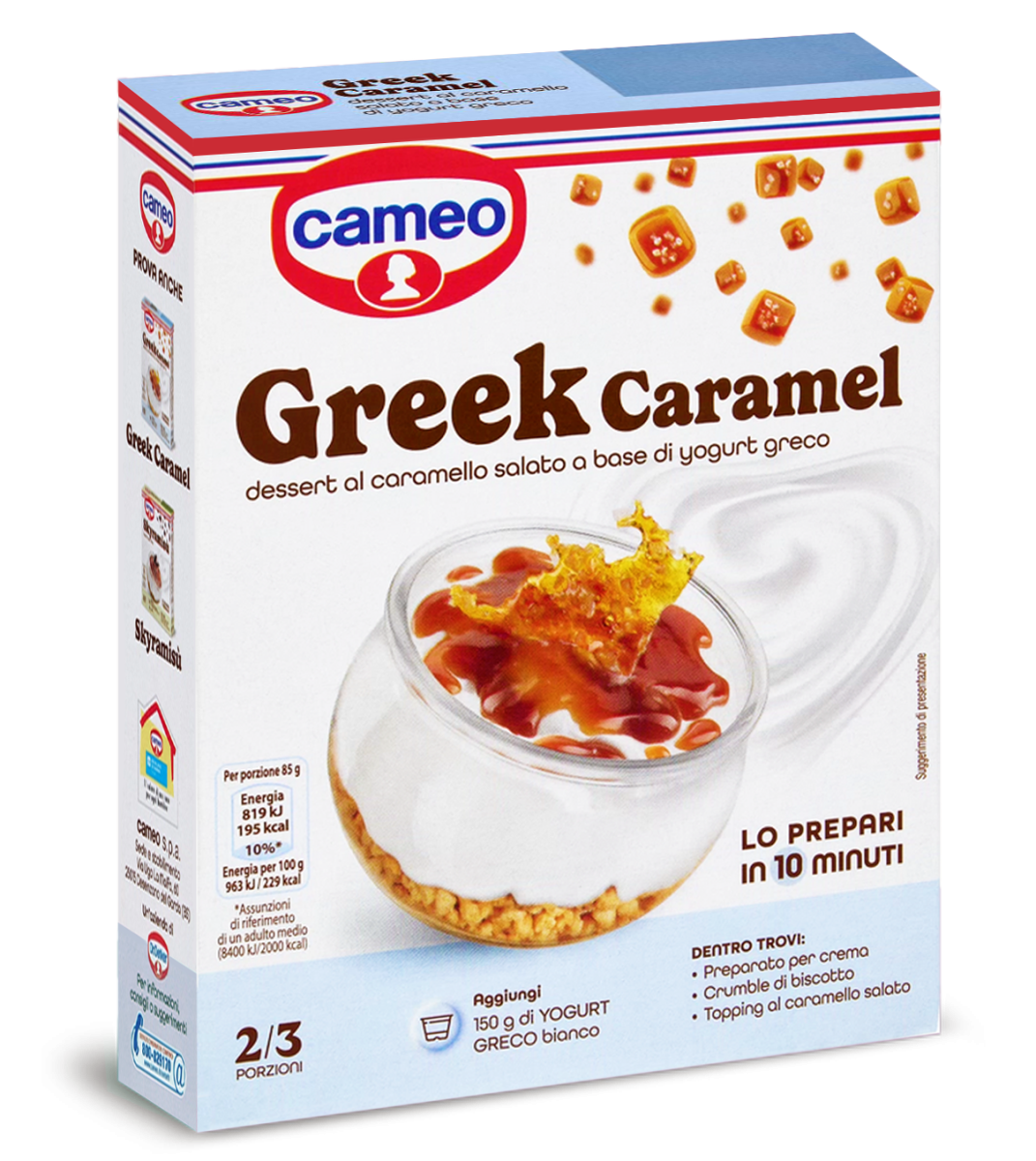 Cameo Greek Caramel Preparato per Dessert al Caramello Salato a Base di Yogurt 100g