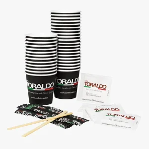 Kit 100 accessori caffè ECO - Bicchieri Palette e Zucchero