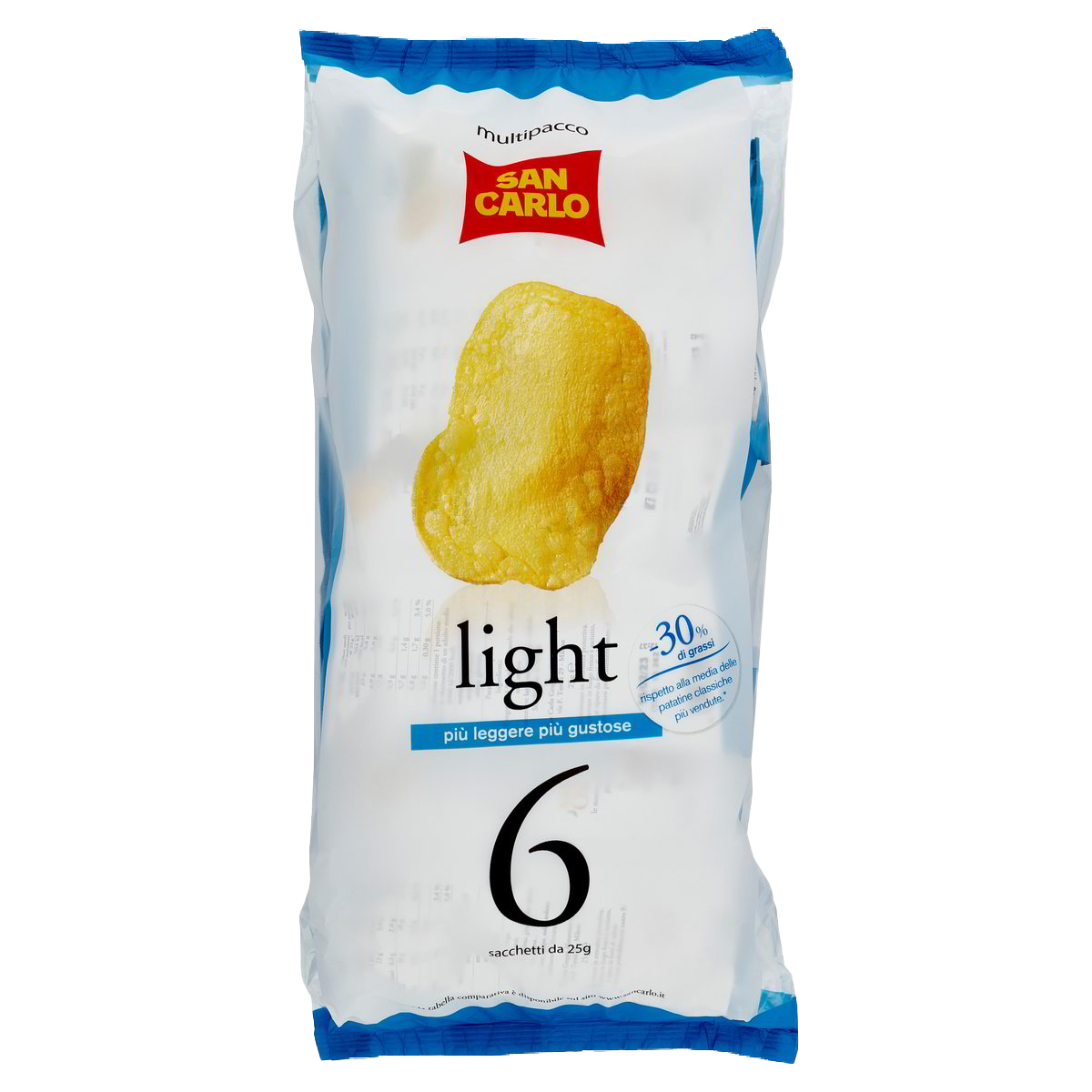 San Carlo Light Patatine Formato Multipack 6x25g, 150g