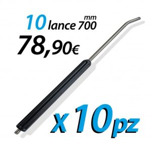 Lotto di 10 lance da 700 mm inox pressofuse