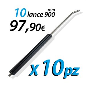 Lotto di 10 lance da 900 mm inox pressofuse