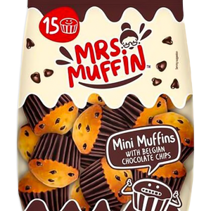 Mr. Brownie Mini Muffins con Gocce di Cioccolato Belga 225g