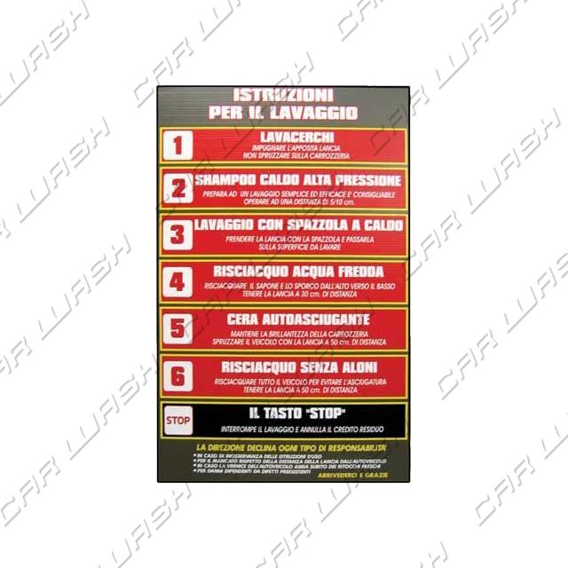 Adesivo “Istruzioni per il lavaggio” 6 programmi 50×70