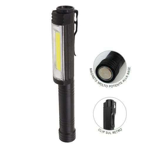 Torcia Led in Alluminio NERO CALAMITO CFG